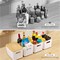 4 Pack Bamboo Lid Storage Bins - Stackable Plastic Containers for Organizing Desktop